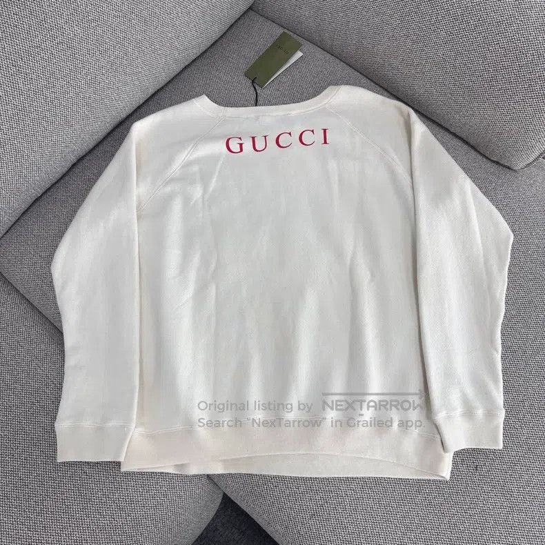 Gucci Gucci Beige princess printed round-neck long-sleeved sweat Size L / US 10 / IT 46 - 2 Thumbnail
