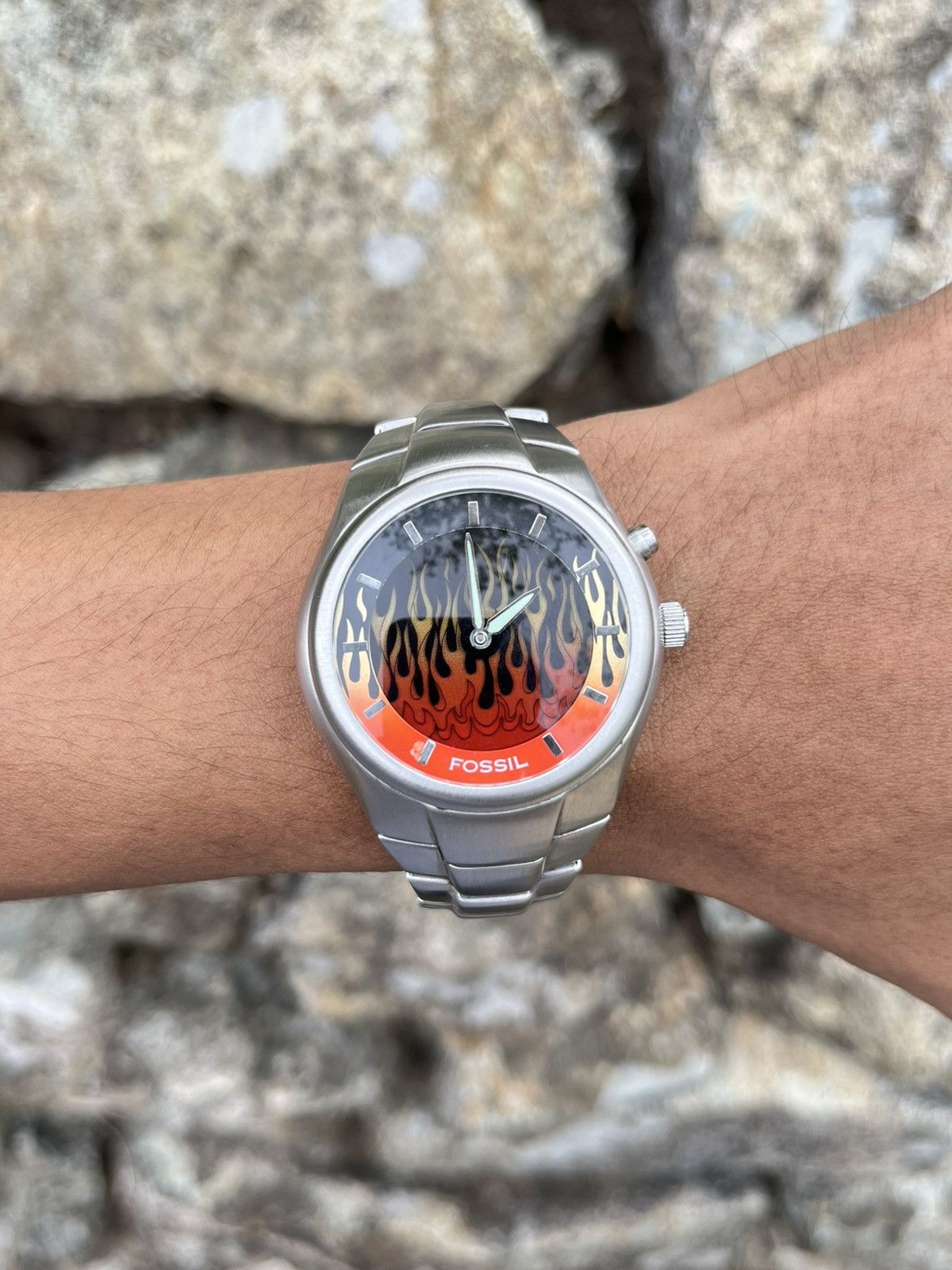 Fossil × Vintage Vintage FOSSIL BIG TIC WATCH YELLOW FLAME Size ONE SIZE - 2 Thumbnail