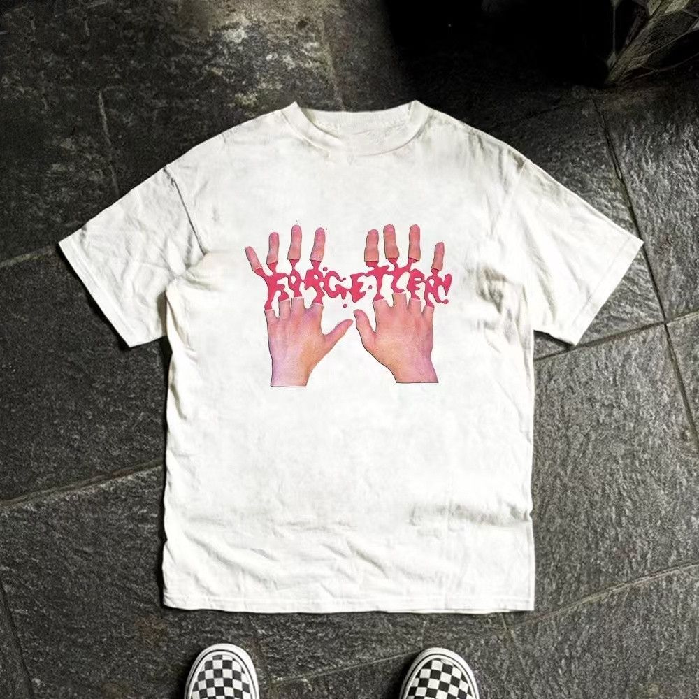 Japanese Brand White casual street retro devil finger print t-shirt Size US L / EU 52-54 / 3 - 1 Thumbnail