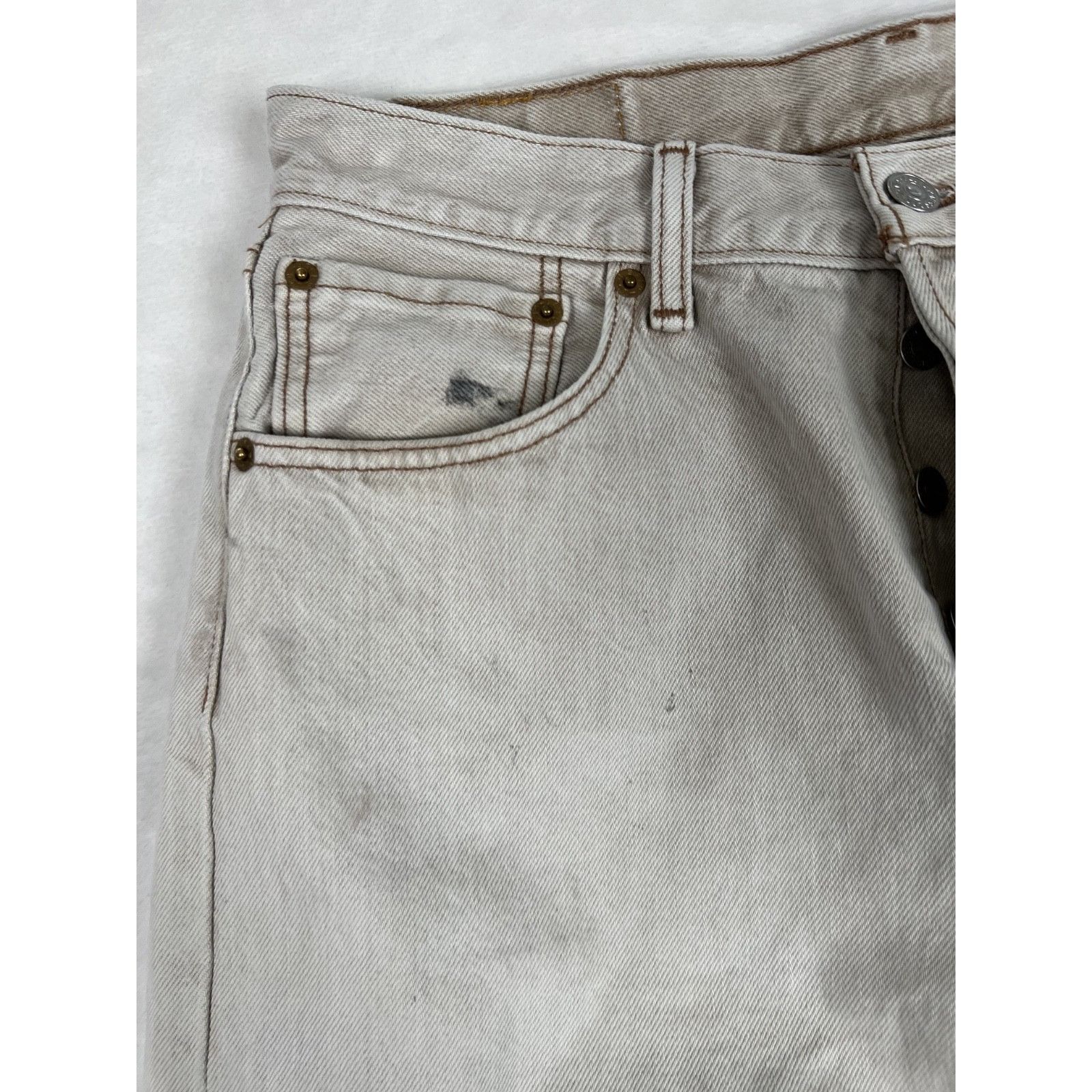 Levi's Vintage Levi’s 501 Beige Brown Denim Jeans Size 30x27 Made I Size US 30 / EU 46 - 3 Thumbnail