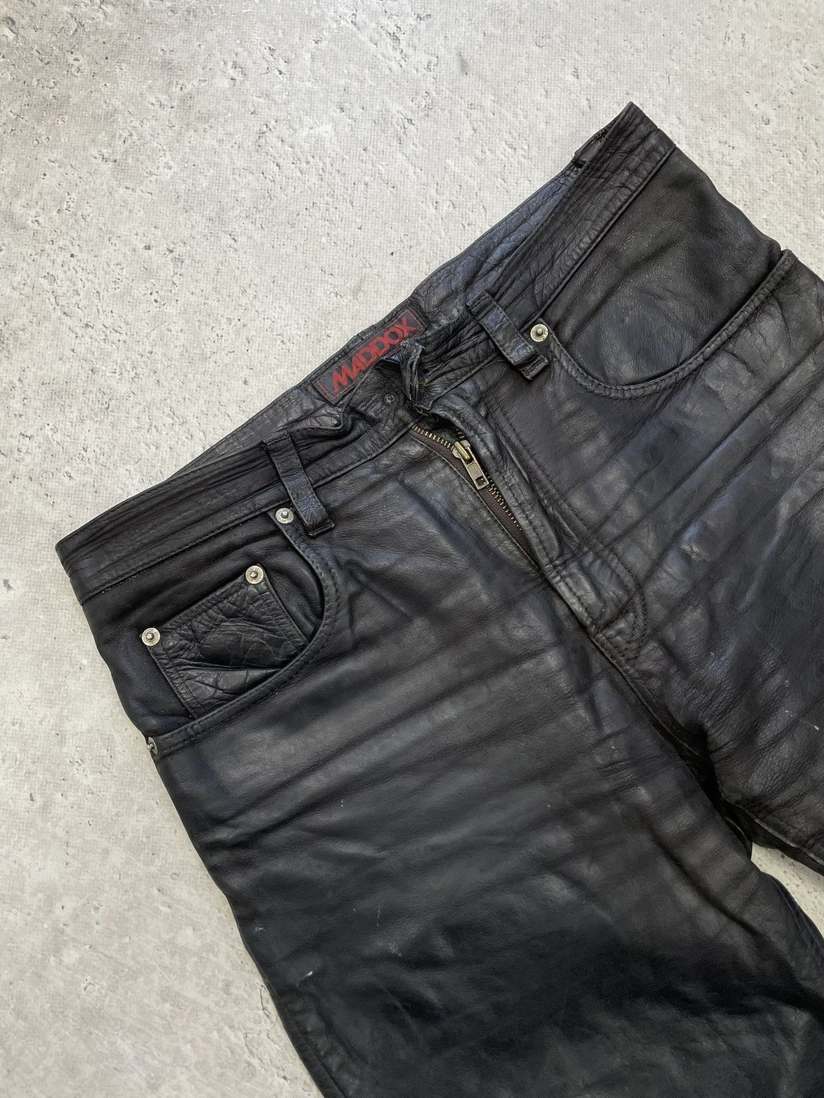 Tornado Mart Maddox black leather pants biker gothic rick owens style Size US 32 / EU 48 - 4 Thumbnail