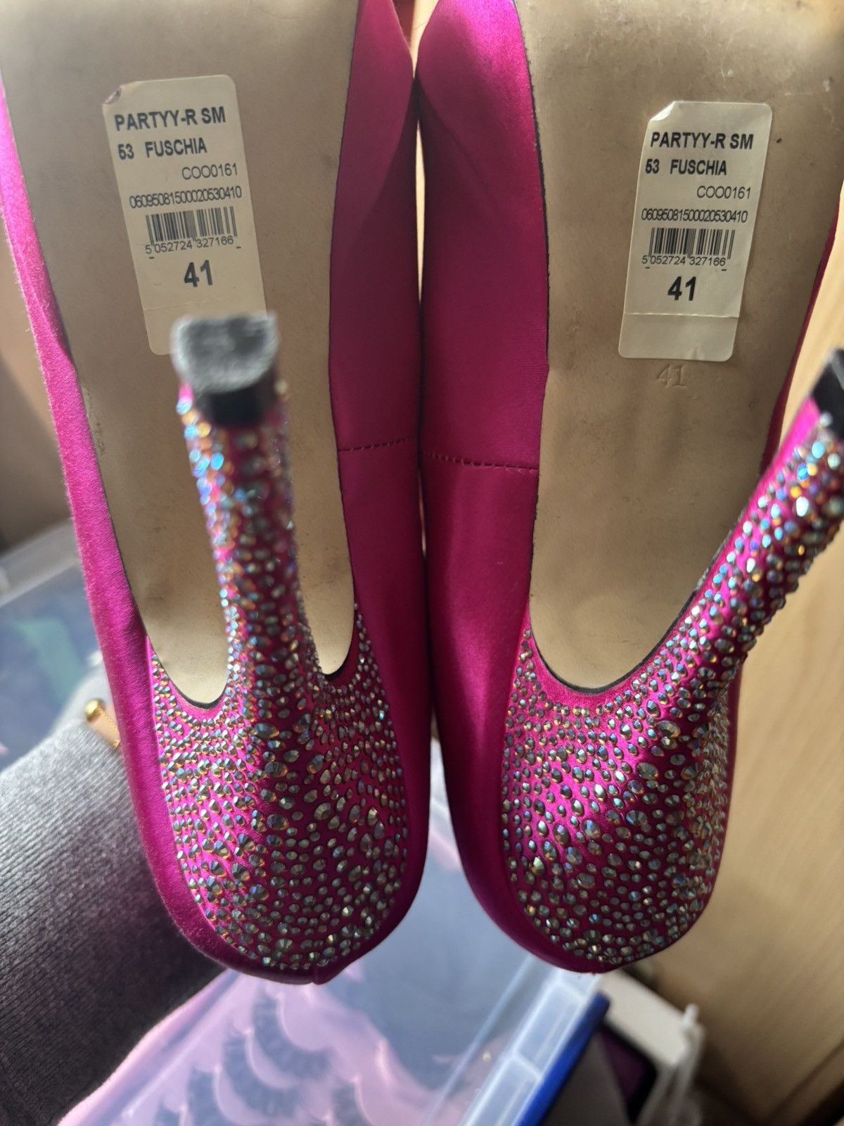 Steve Madden Steve Madden Pink Fuchsia High Heels with Rhinestones Size US 10.5 / IT 40.5 - 5 Thumbnail