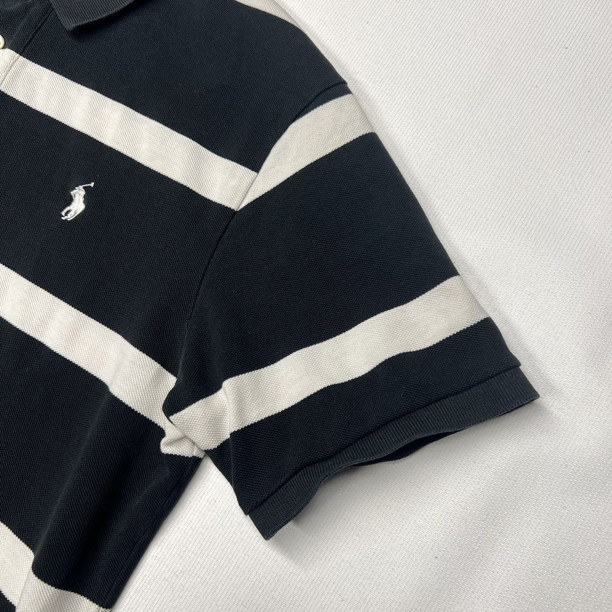 Polo Ralph Lauren Polo Ralph Lauren Polo Shirt Black White Striped Custom Fit Size US XL / EU 56 / 4 - 9 Thumbnail