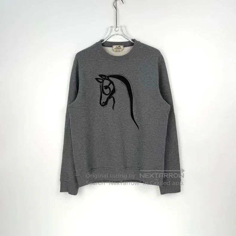 Hermes Hermes Gray Horse Head Sweatshirt L. Size US L / EU 52-54 / 3 - 3 Thumbnail
