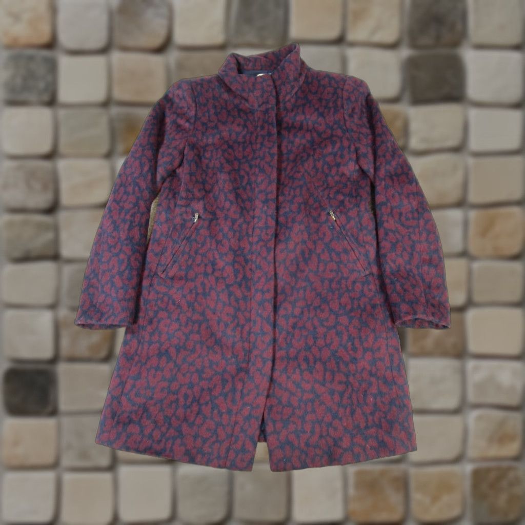 Loft Loft Overcoat Womens Medium Blue Polka Dot Long Sleeve Coat Button Closure Regular Fit Polyester Lining Coat Womens M Blue 90s? Size M / US 6-8 / IT 42-44 - 1 Thumbnail