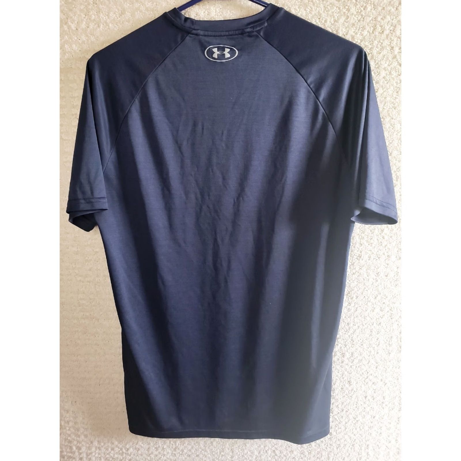 Under Armour UNDER ARMOUR HeatGear T-Shirt Navy Blue Short Sleeve Crew Neck Mens M Loose Fit Polyester Spandex UA Logo Basic Tee Men Size US M / EU 48-50 / 2 - 5 Thumbnail