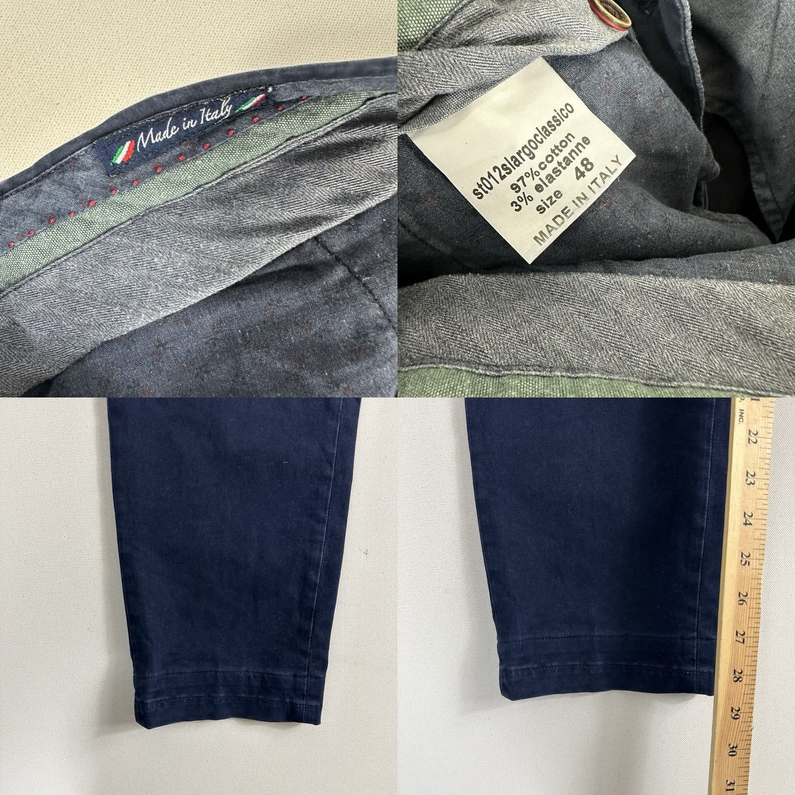 Vintage Valditaro Sartoria Blue Cotton Chinos Pants Italy Made Mens 48 Straight Leg Pants Chino Men 48 Blue Regular Size US 32 / EU 48 - 8 Thumbnail