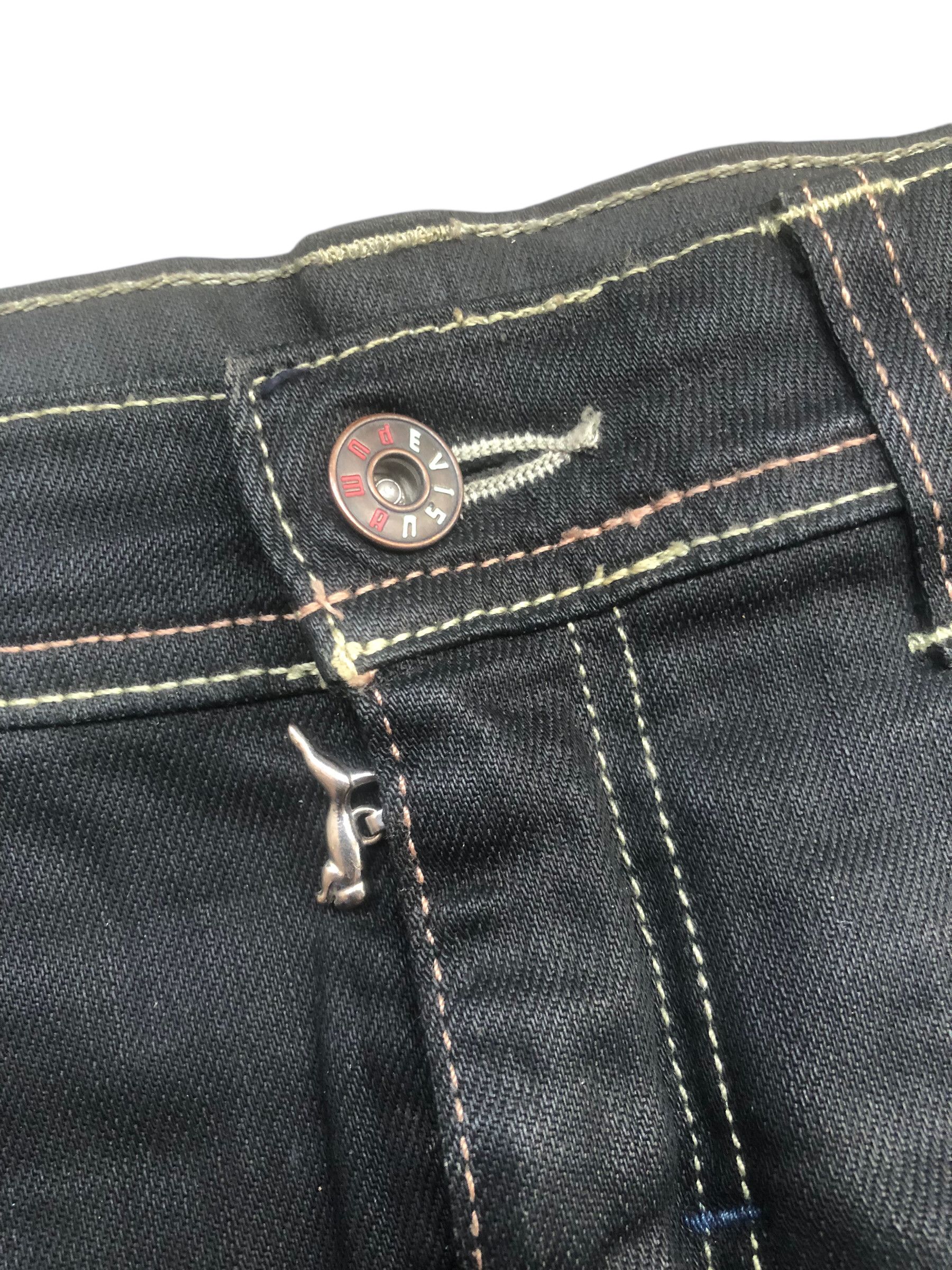 Evisu × Puma 🔥Rare Y2K EVISU x PUMA Black Denim Short Mini Skirt Women Size 28" / US 6 / IT 42 - 9 Thumbnail
