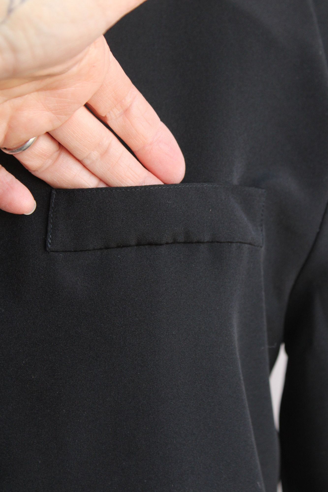 Vintage Vintage 1990s Blouse, Neil Martin Black Long Sleeve Shirt wi Size M / US 6-8 / IT 42-44 - 3 Thumbnail