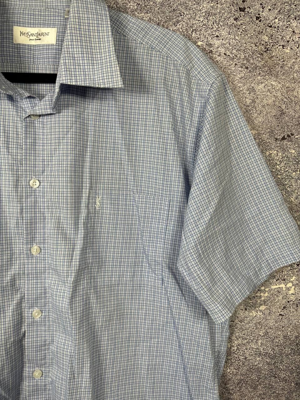 Yves Saint Laurent YSL Yves Saint Laurent Check Short Sleeve Shirt Button XL Size US XL / EU 56 / 4 - 3 Thumbnail