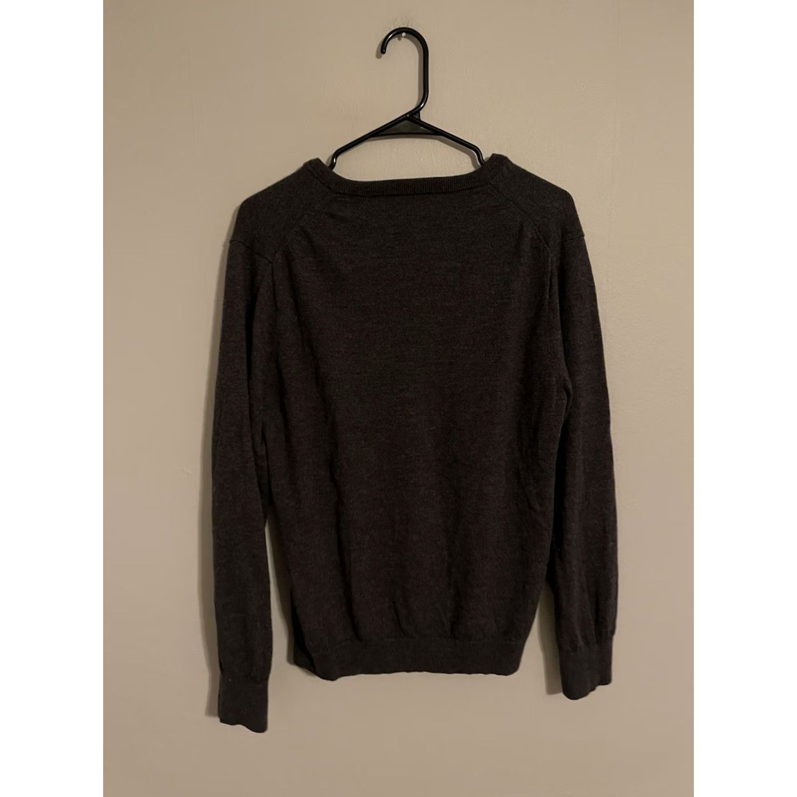 J.Crew J.Crew Slim Grey Wool V-Neck Sweater Large Mens - G8932 Size US L / EU 52-54 / 3 - 3 Thumbnail