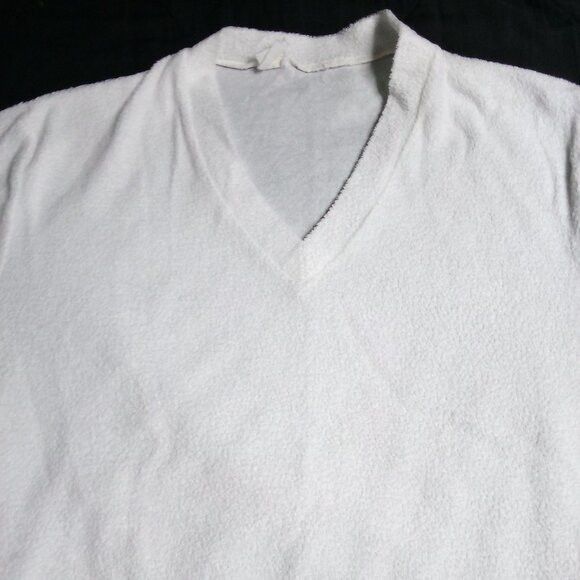 Other Vintage 70s Terry Cloth V-Neck T-Shirt Top Hippie Tennis Size S / US 4 / IT 40 - 1 Thumbnail