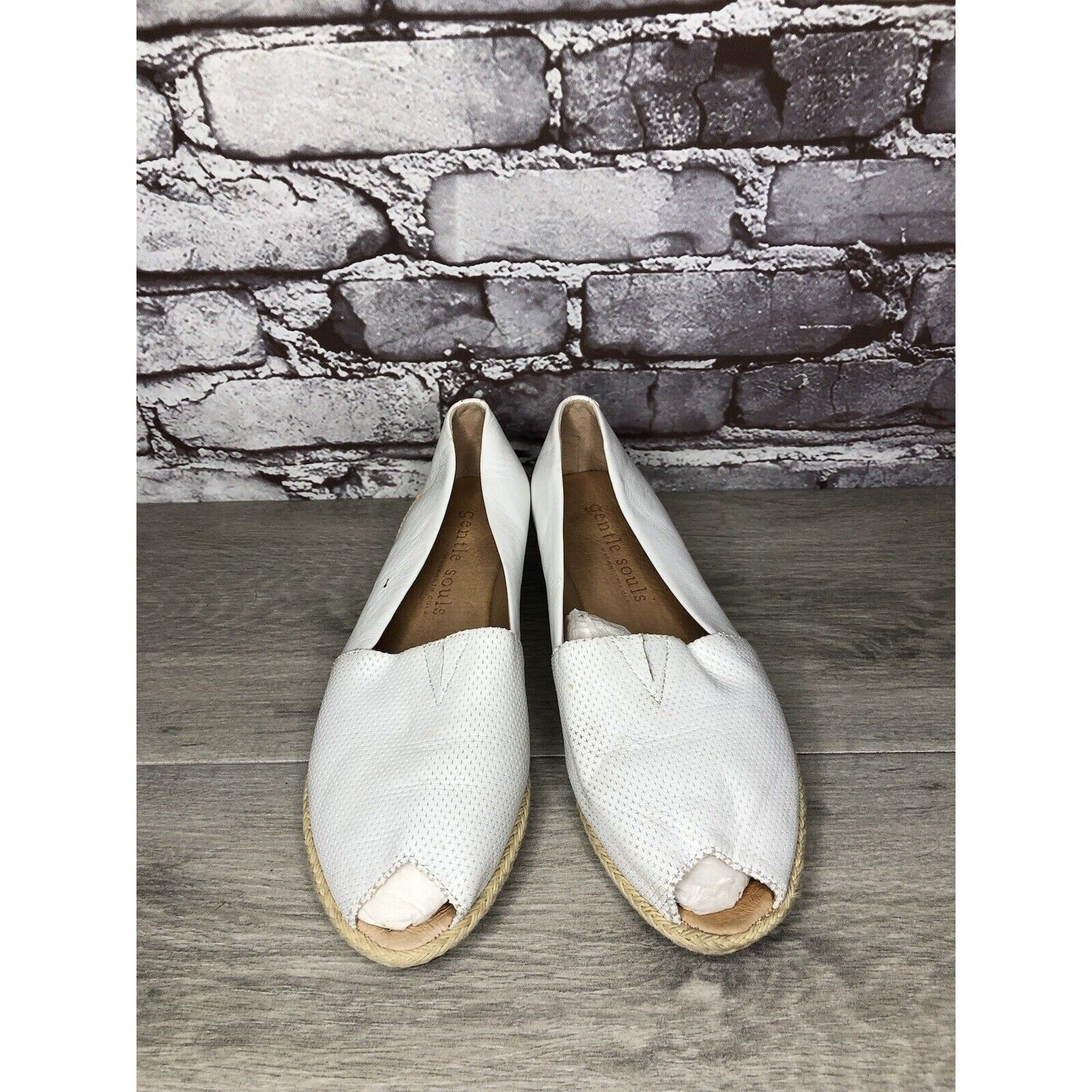 Kenneth Cole Kenneth Cole Gentle Souls White Leather Woven Wedge Sandals Size US 8.5 / IT 38.5 - 2 Thumbnail