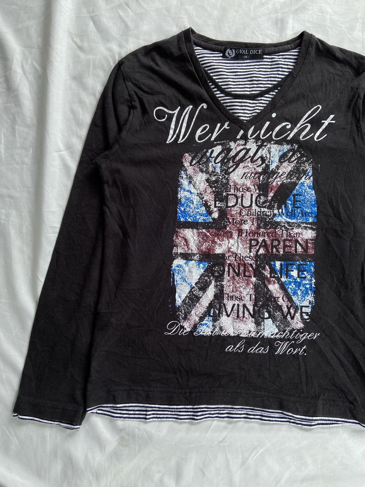 Japanese Brand DOUBLE LAYER VERRICHT WAGT DUTCH LANGUAGE LONG SLEEVE Size US S / EU 44-46 / 1 - 2 Thumbnail