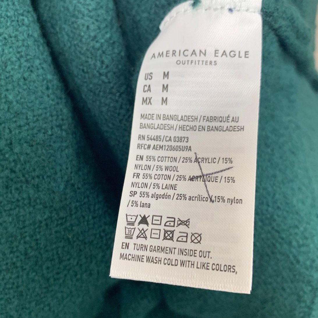 American Eagle Outfitters New AEO Women Medium Dark Emerald Long Sleeve V Neck Sweater Size M / US 6-8 / IT 42-44 - 4 Thumbnail