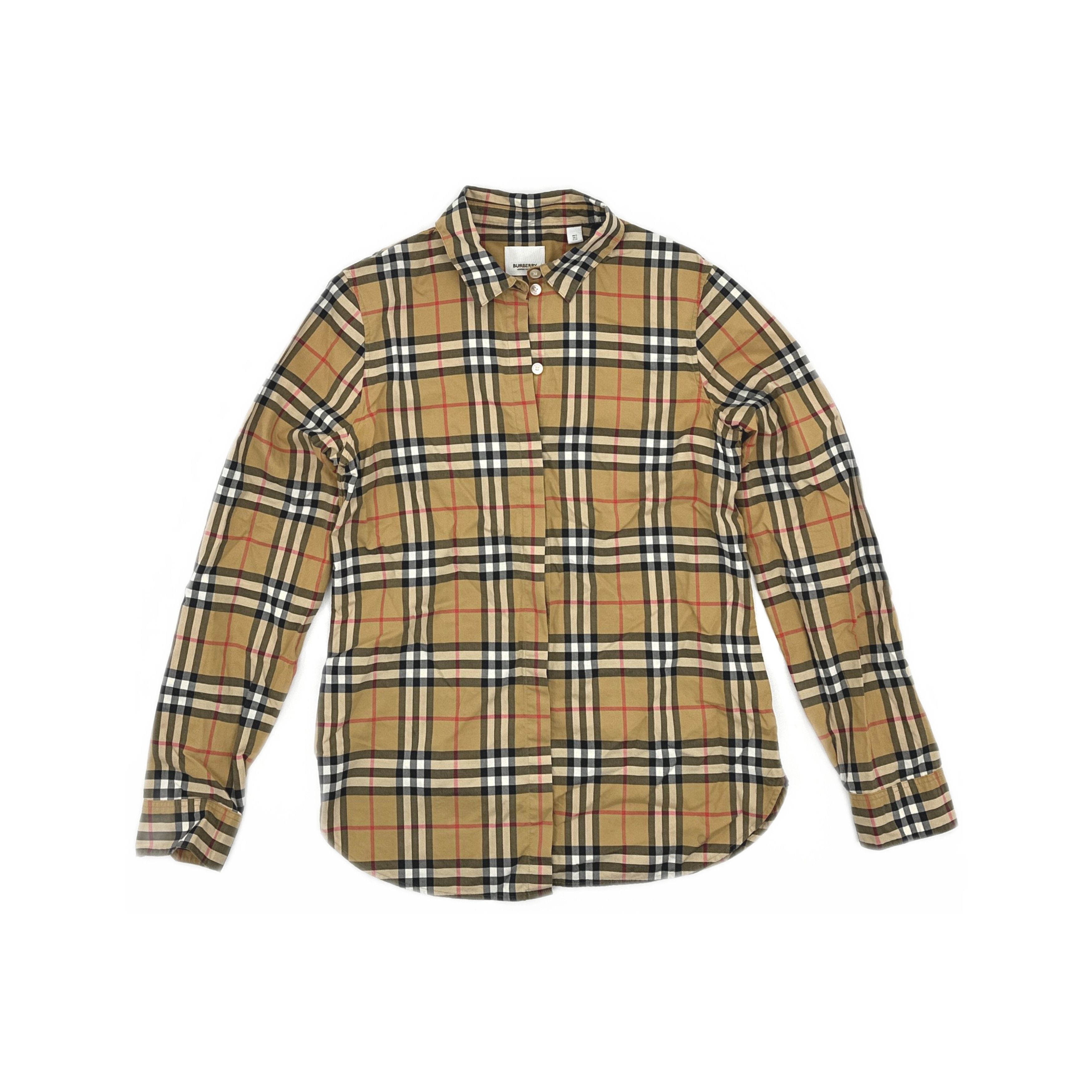 Burberry Burberry Check Cotton Button Up Shirt Size US 2 Size XS / US 0-2 / IT 36-38 - 1 Thumbnail