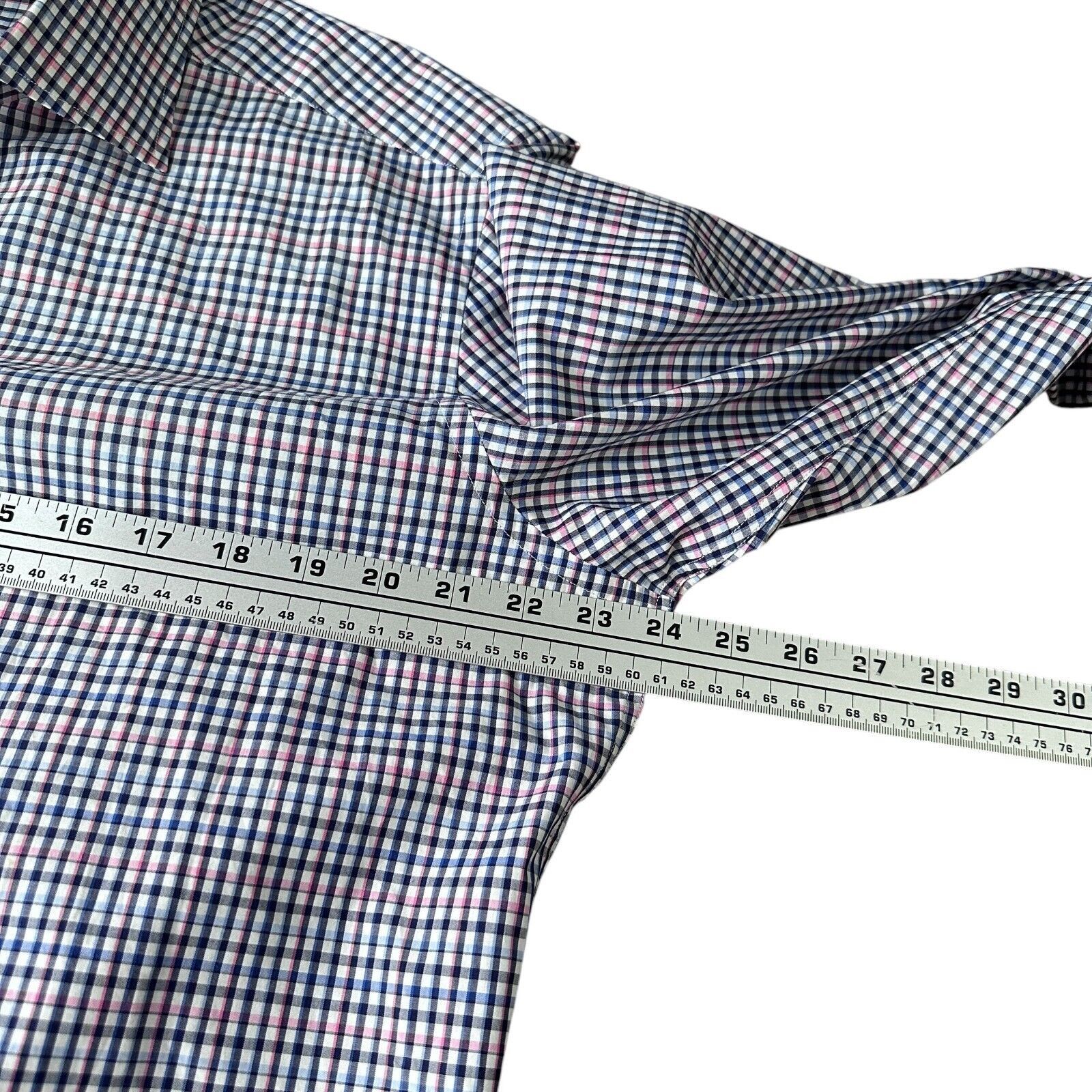 Luciano Barbera Luciano Barbera Shirt Mens Large Blue Pink Gingham Button-Up Size US L / EU 52-54 / 3 - 9 Thumbnail