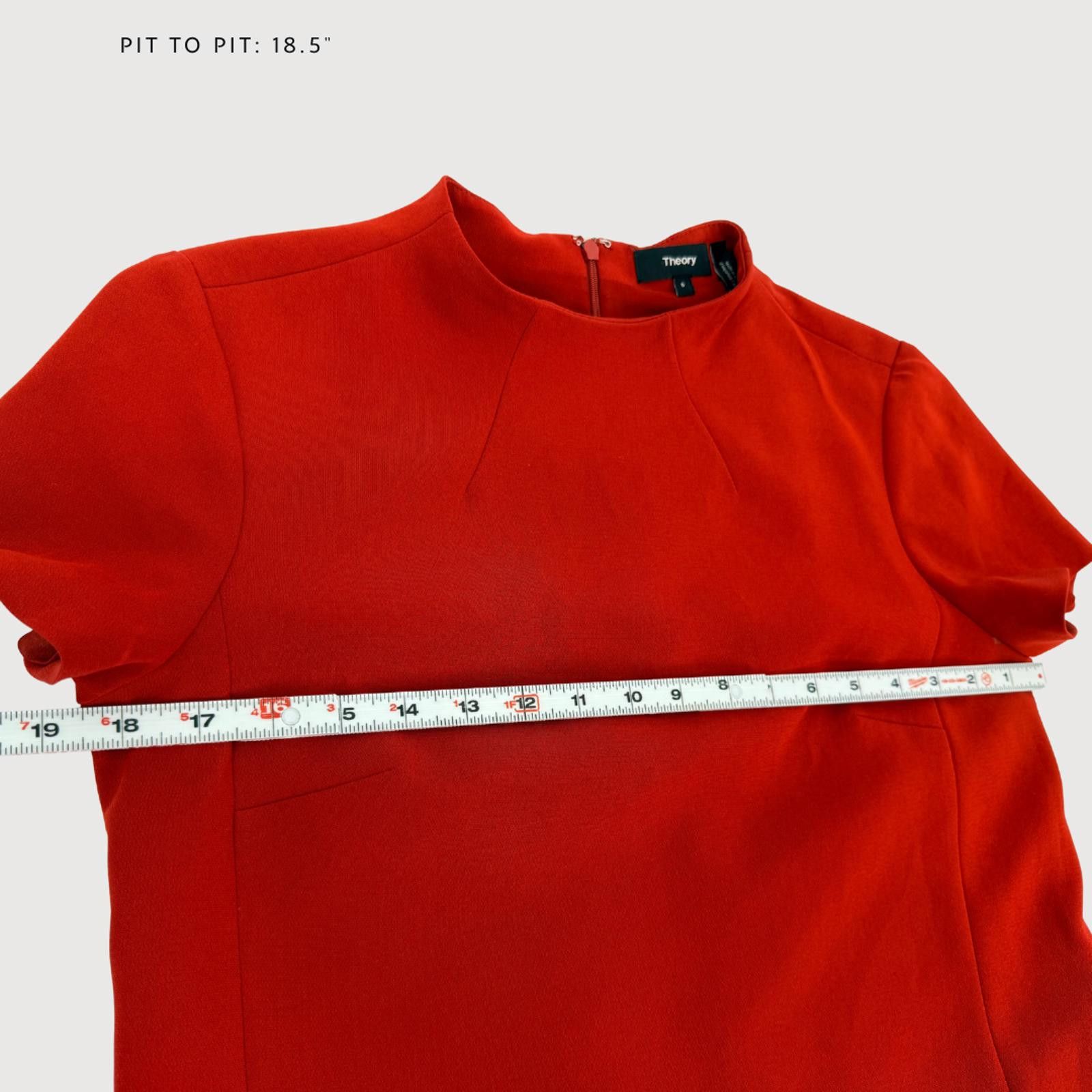 Theory Theory Admiral Crepe Shift Dress Rust XS Minimalist Size XS / US 0-2 / IT 36-38 - 6 Thumbnail