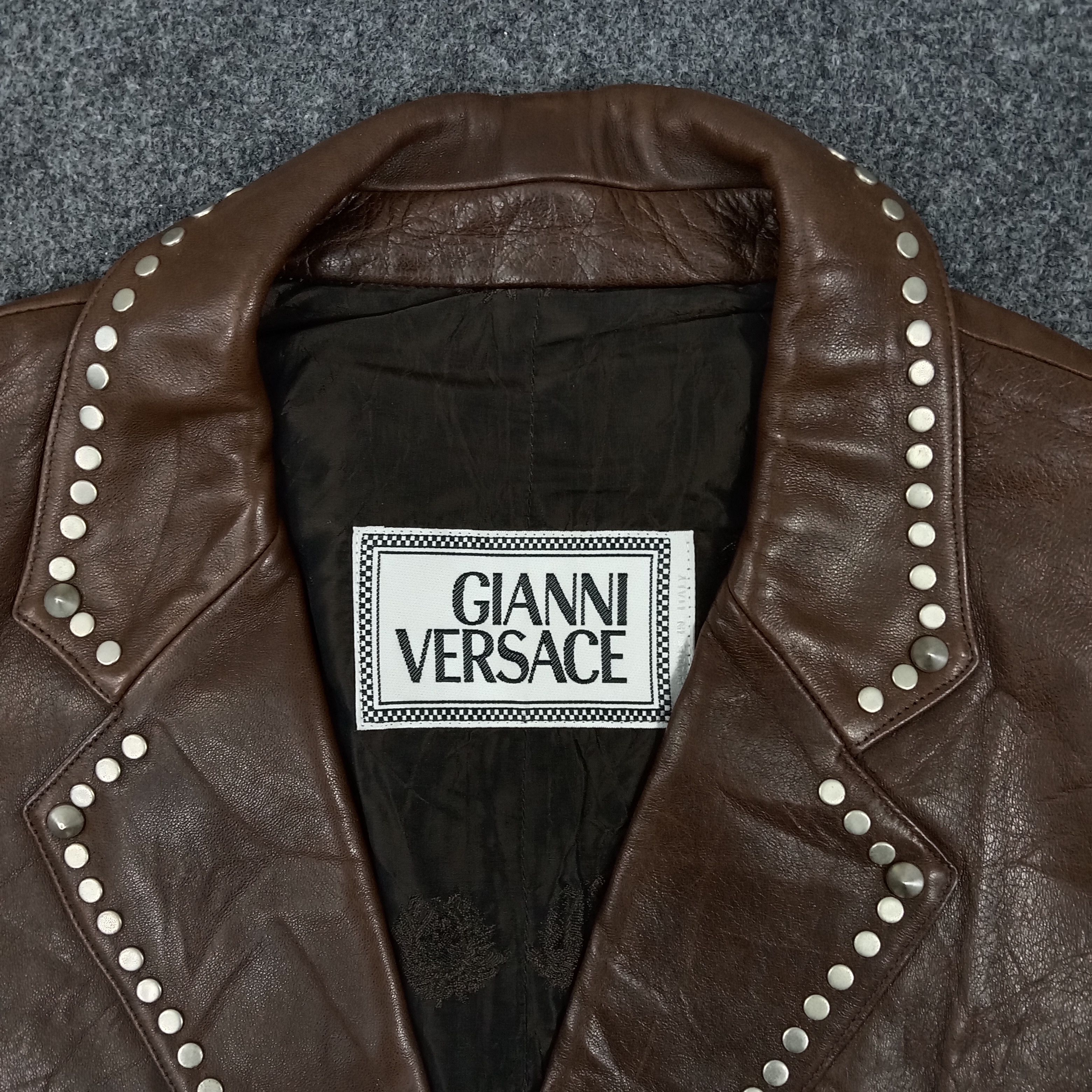 If Six Was Nine × Versace × Vintage Gianni Versace Italian Brand Leather Jacket Size US M / EU 48-50 / 2 - 3 Thumbnail