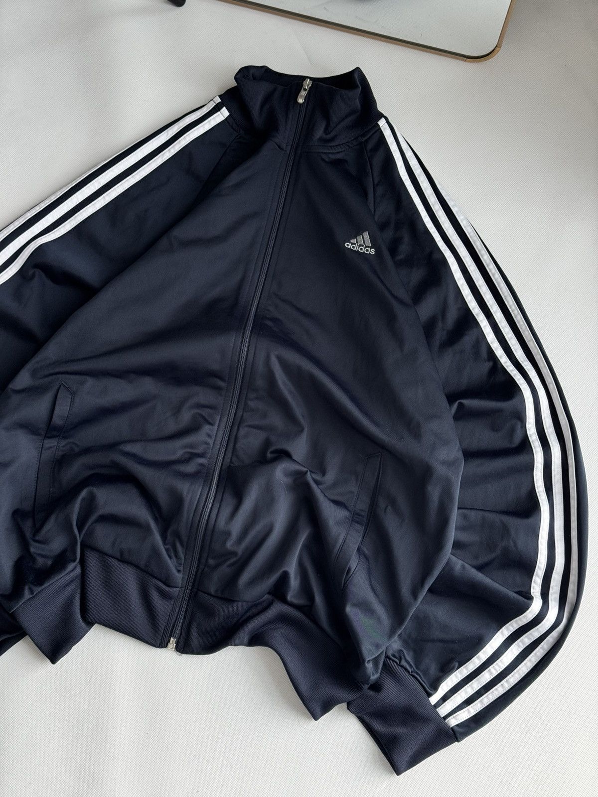 Adidas Vintage Crazy Adidas Navy Track Jacket Y2K Zip Up Hoodie Size US L / EU 52-54 / 3 - 4 Thumbnail