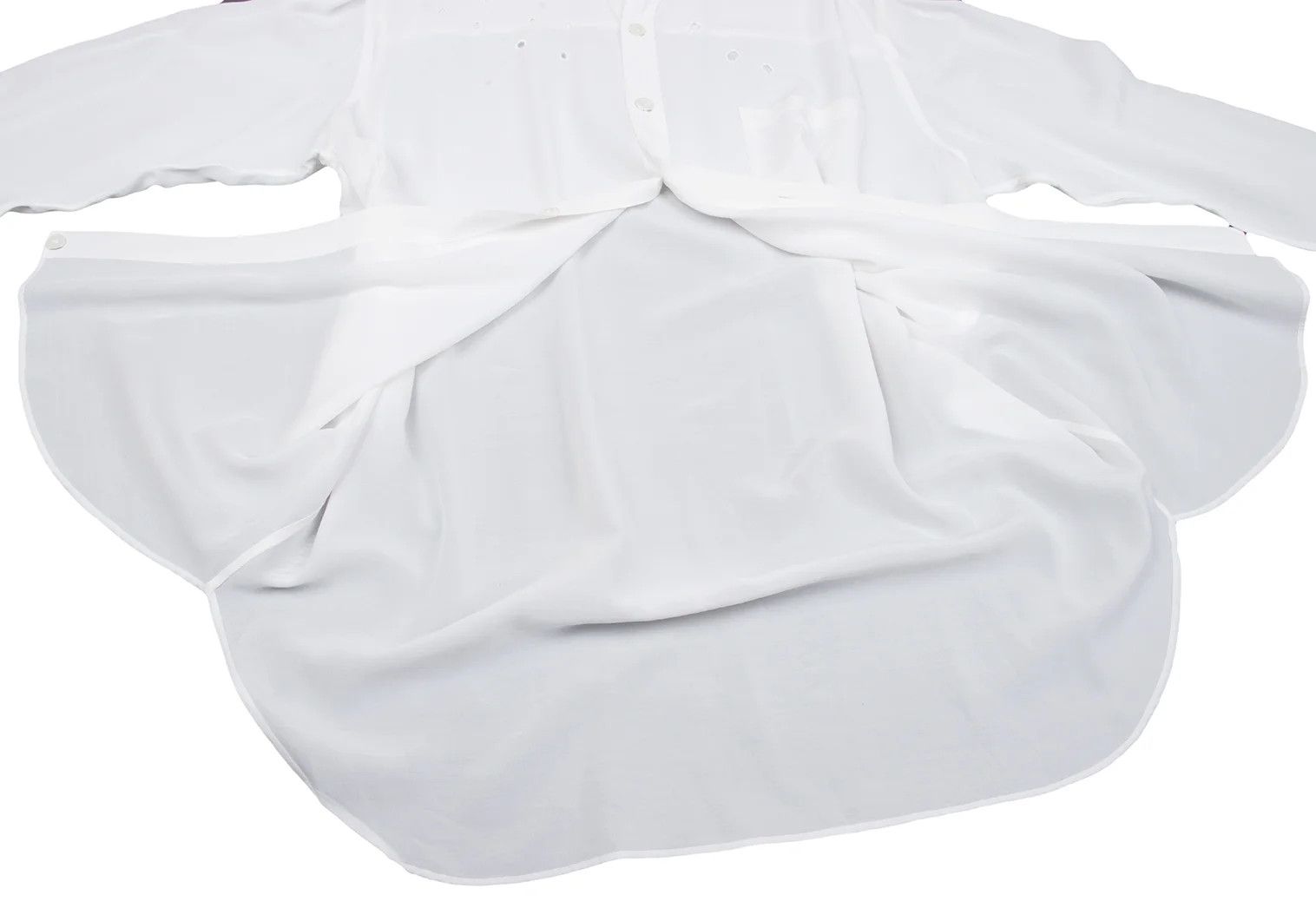 Yohji Yamamoto Yohji Yamamoto Dot Cutting Rayon Shirt White M Size US M / EU 48-50 / 2 - 12 Thumbnail