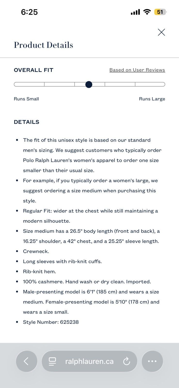 Ralph Lauren Bright Navy 100% Cashmere Sweater