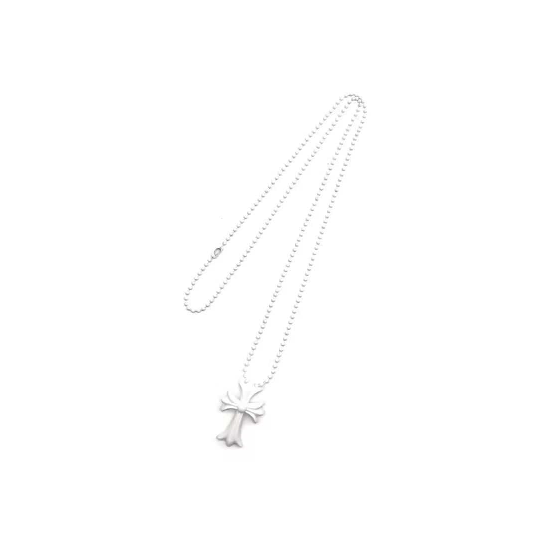 Chrome Hearts Chrome Hearts White Resin Cross Pendant Ball Chain Necklace Size ONE SIZE - 3 Thumbnail