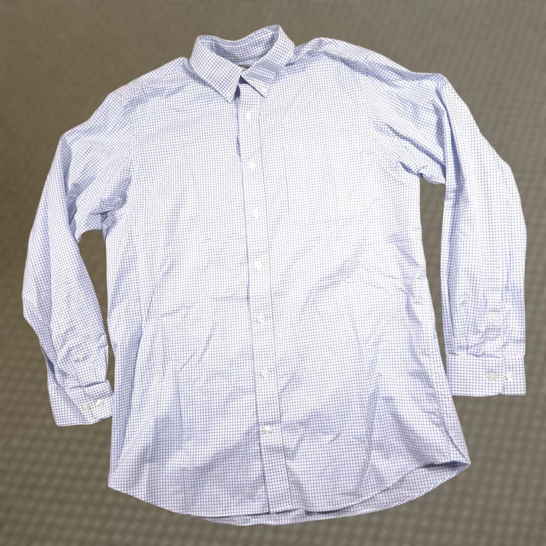 Duluth Trading Company Duluth Trading Co Shirt Mens LT Blue Check Button-Down Long Sleeve Button Up Collared 100% Cotton Big & Tall Size US L / EU 52-54 / 3 - 1 Thumbnail
