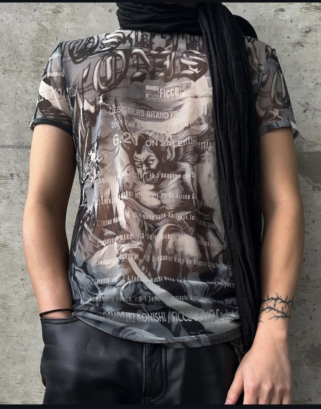 Japanese Brand Yoshiyuki Konishi AW01 Devil Dragon Gothic Tattoo Mesh Top Size US S / EU 44-46 / 1 - 9 Thumbnail