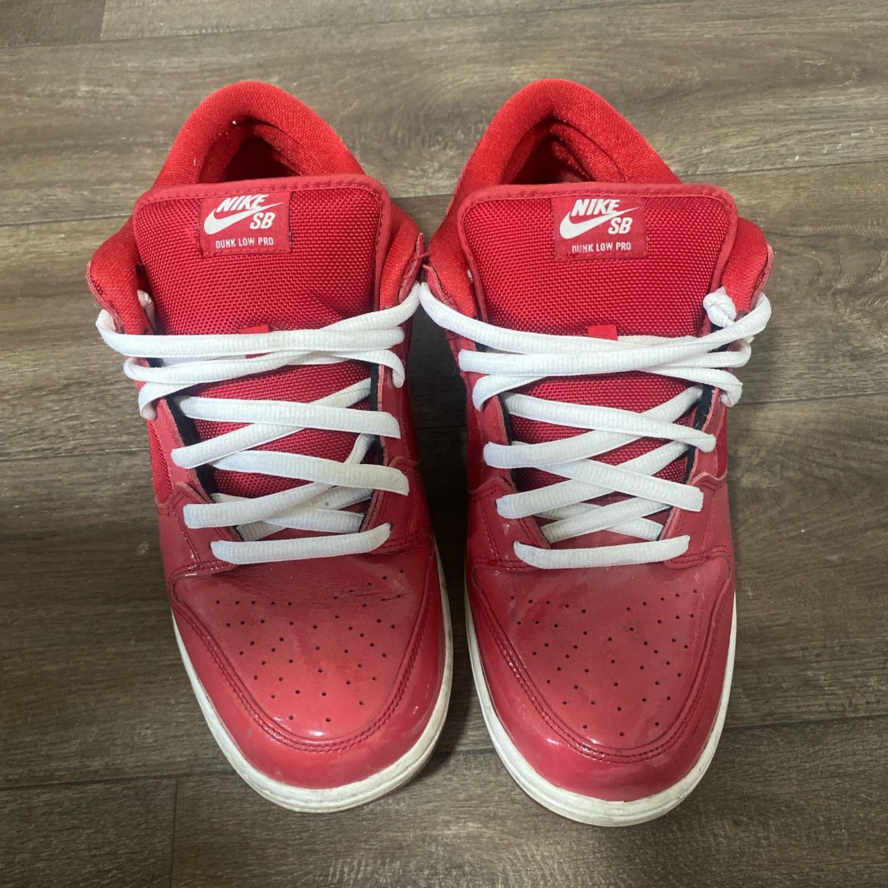Nike Red patent leather dunks Size US 13 / EU 46 - 3 Thumbnail