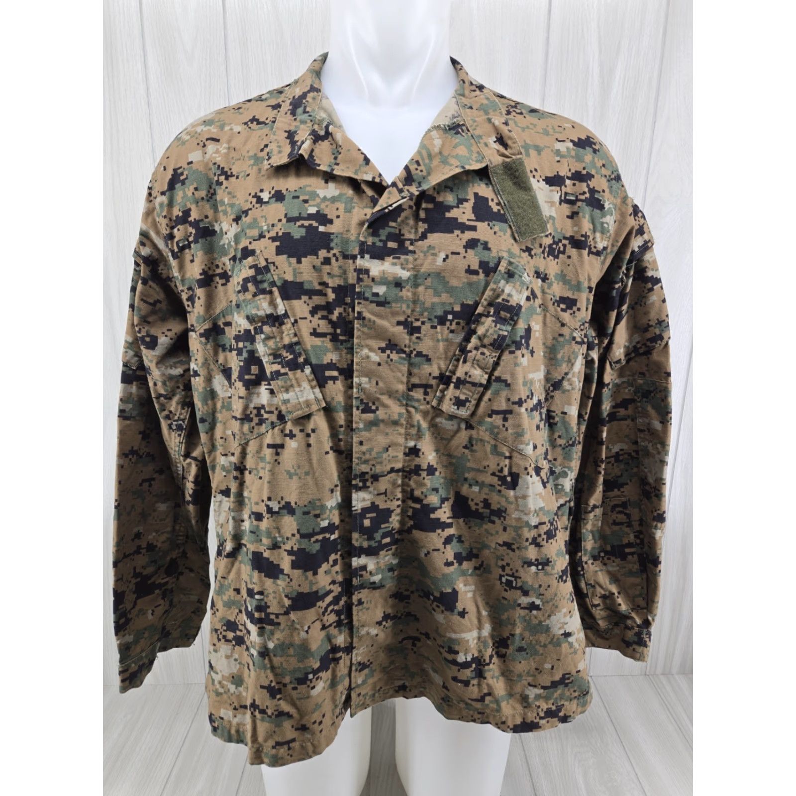 Vintage Prestige Tactical Wear Military Jacket Mens XL Green Camo Digital Woodland Military Shirt Style Full Zip Size US XL / EU 56 / 4 - 2 Thumbnail