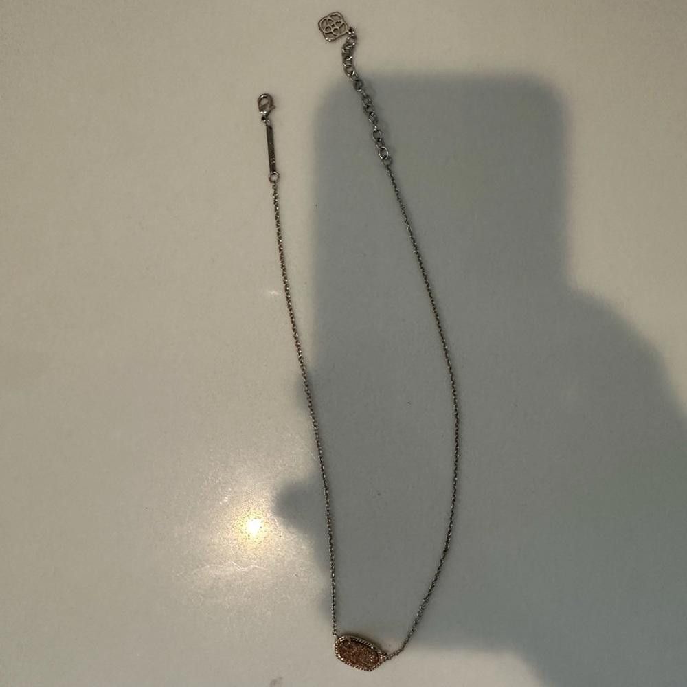 Kendra Scott Kendra Scott Elisa Copper Drusy Silver Chain Necklace Size ONE SIZE - 8 Thumbnail