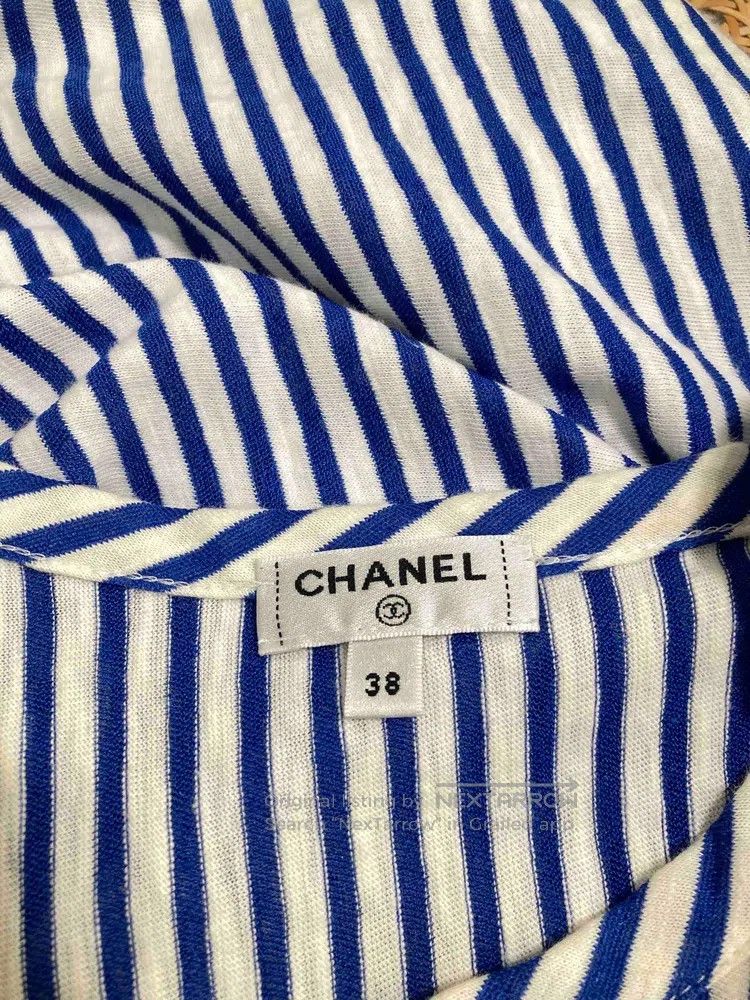 Chanel Chanel Blue and white striped short-sleeved dress Size XS / US 0-2 / IT 36-38 - 6 Thumbnail