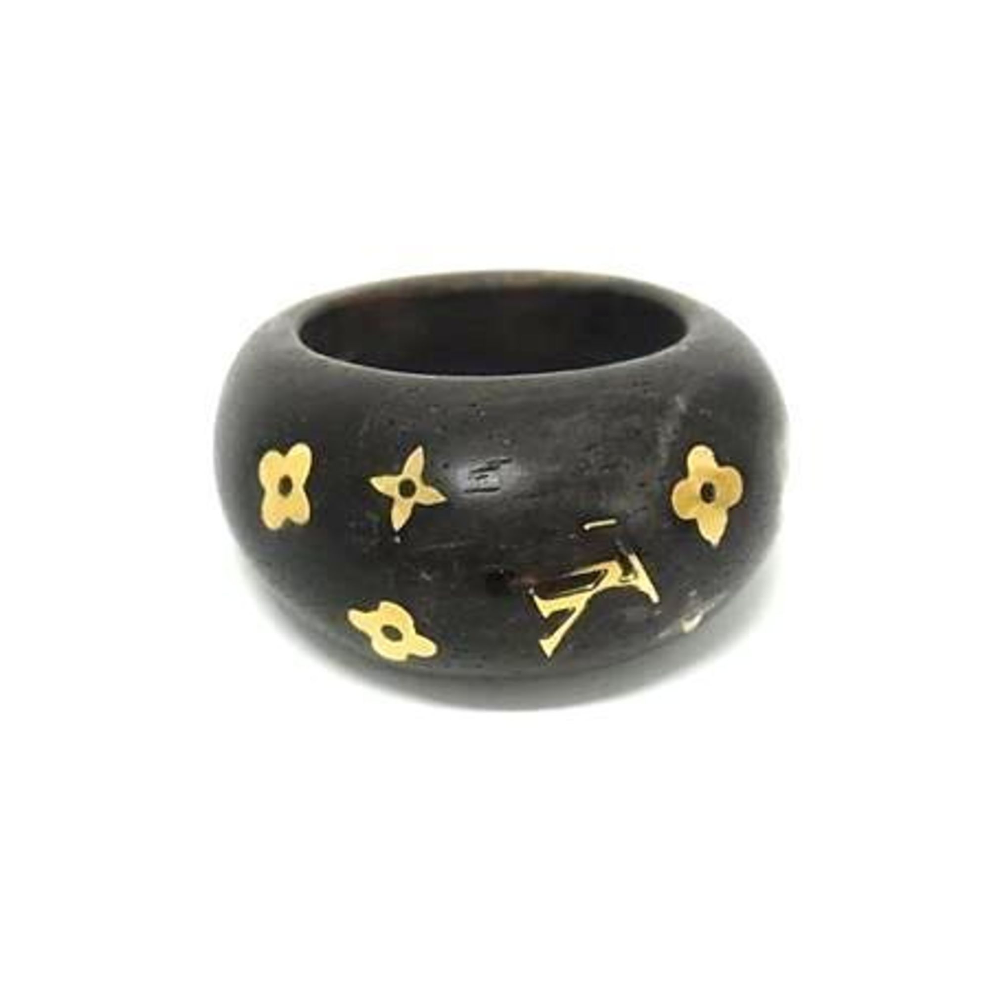 Louis Vuitton LOUIS VUITTON Berg Sylvania Ring M65935 Brown Gold Wood Women's Size ONE SIZE - 1 Thumbnail
