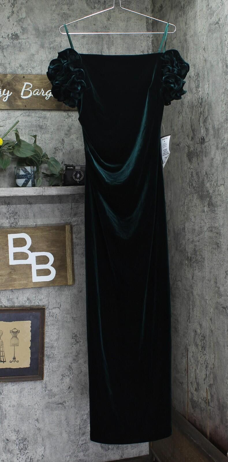 Other Nwt Xscape Ruffled Velvet Strapless Dress Hunter Green 14 Size XL / US 12-14 / IT 48-50 - 1 Thumbnail
