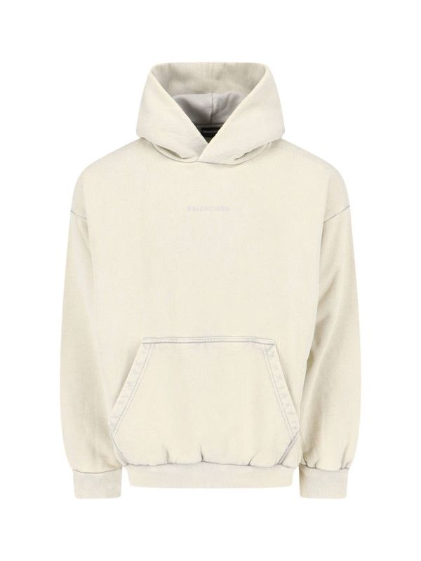 Balenciaga o1w1db10226 New Balenciaga Back Hoodie Medium Fit In Ivory Size US XS / EU 42 / 0 - 1 Thumbnail