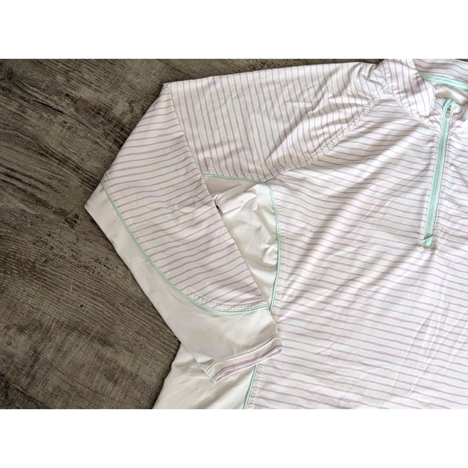 Peter Millar Peter Millar Shirt XL Sun Comfort Base Layer Striped Half Zip Pullover Womens Size XL / US 12-14 / IT 48-50 - 4 Thumbnail
