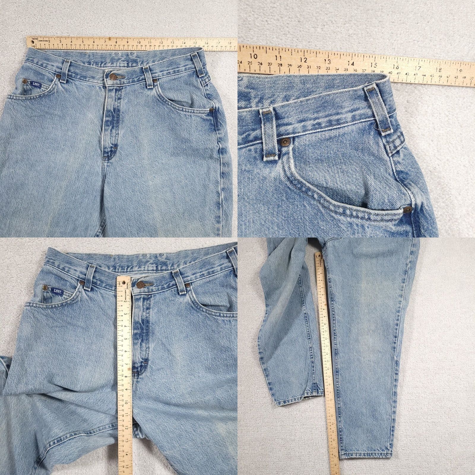 Lee VINTAGE Lee Women's Jeans 14P Petite Blue 27.5" Inseam Tapered High Rise Denim 5-Pocket Size 36" / US 14 / IT 50 - 8 Thumbnail