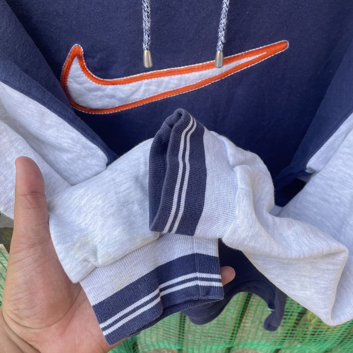 Nike × Vintage 🔥Vintage 90s Nike Embroidered Swoosh Logo Sweat Hoodie Size US M / EU 48-50 / 2 - 9 Thumbnail