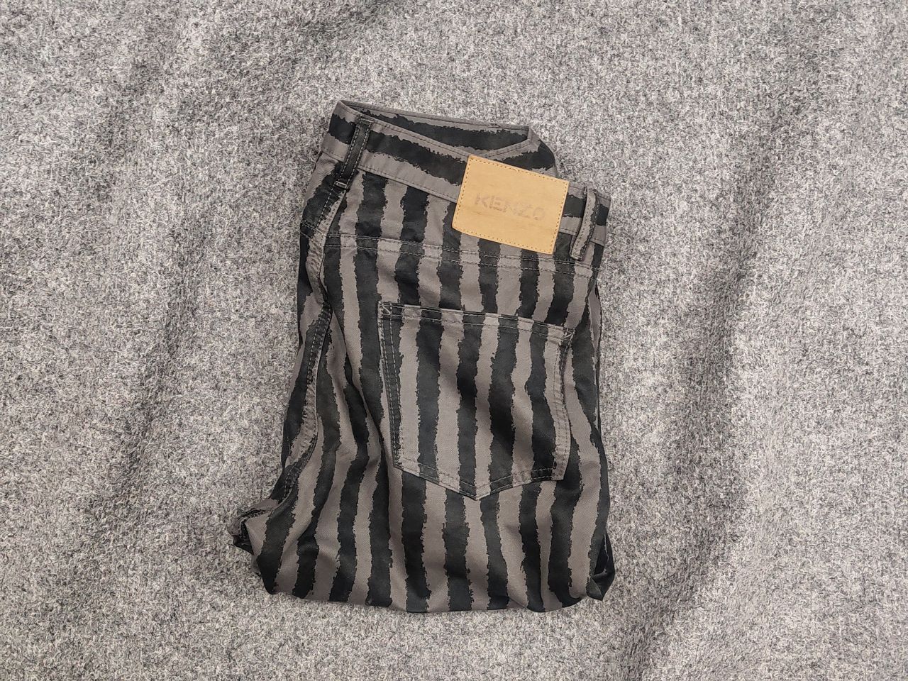 Kenzo Kenzo Design Dark Gray Striped Casual Canvas Mens Pants Size US 30 / EU 46 - 1 Thumbnail