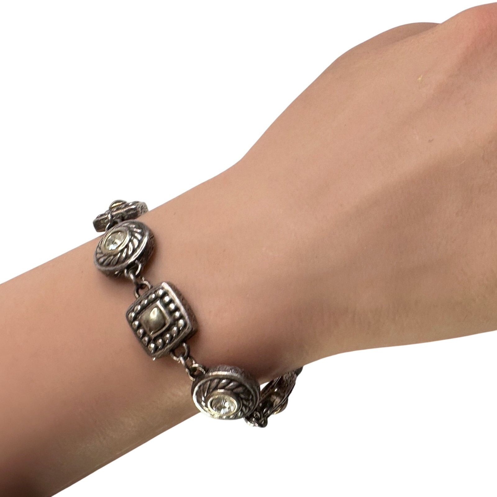 Brighton Brighton Heiress Crystal Link Bracelet, Hearts on Back Side Size ONE SIZE - 18 Thumbnail