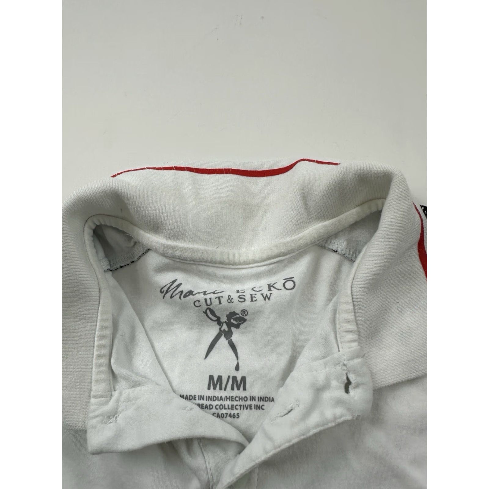 Vintage Marc Ecko Polo Shirt Mens Medium White Short Sleeve Cut & Sew Polo Shirt Size US M / EU 48-50 / 2 - 7 Thumbnail