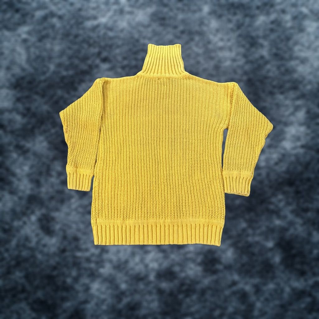 Gap VINTAGE Gap Sweater Men L Yellow Mock Neck 90s Preppy KnIT Chunky Knit Cotton Nylon Pullover Size L / US 10 / IT 46 - 1 Thumbnail