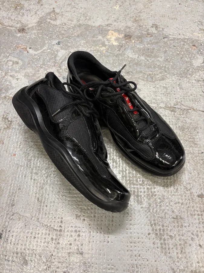 Prada 2000s Prada America’s Cups Black Satin Sneakers Size US 8 / EU 41 - 5 Thumbnail
