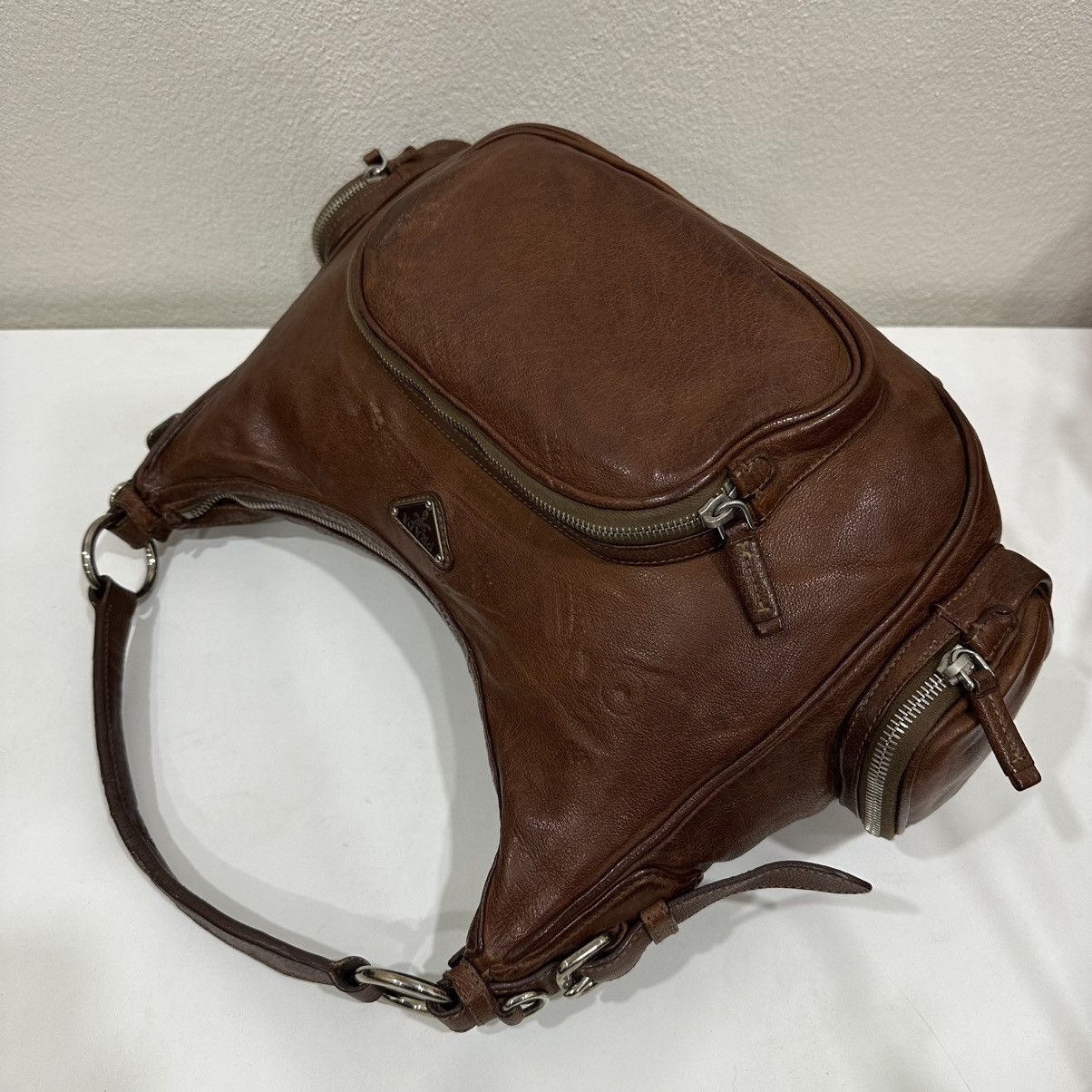 Prada ‼️LASTDROP‼️ PRADA WASHED BUFFALO BAULETTO SHOULDER HOBO BAG Size ONE SIZE - 12 Thumbnail