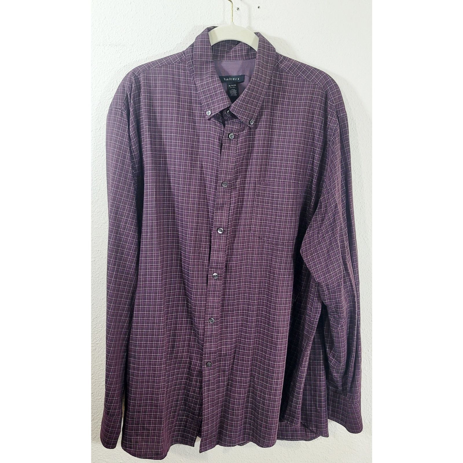 Van Heusen Van Heusen Purple Pink Check Button Up Shirt XL 17 17.5 Size US XL / EU 56 / 4 - 6 Thumbnail