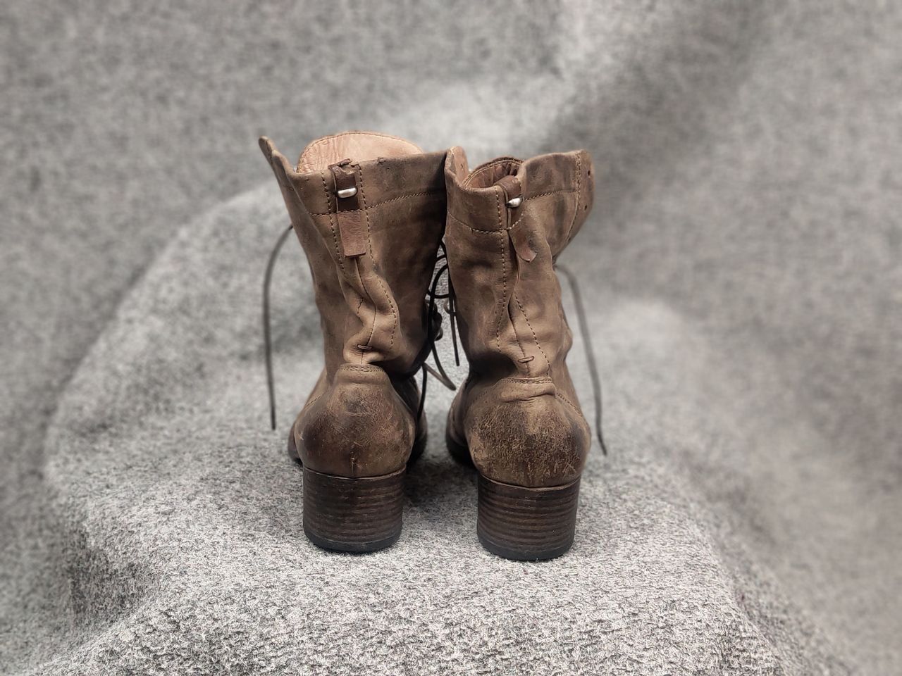 Pantanetti Pantanetti Design Brown Faded Leather Lace Up Ankle Boots Size US 10 / IT 40 - 12 Thumbnail