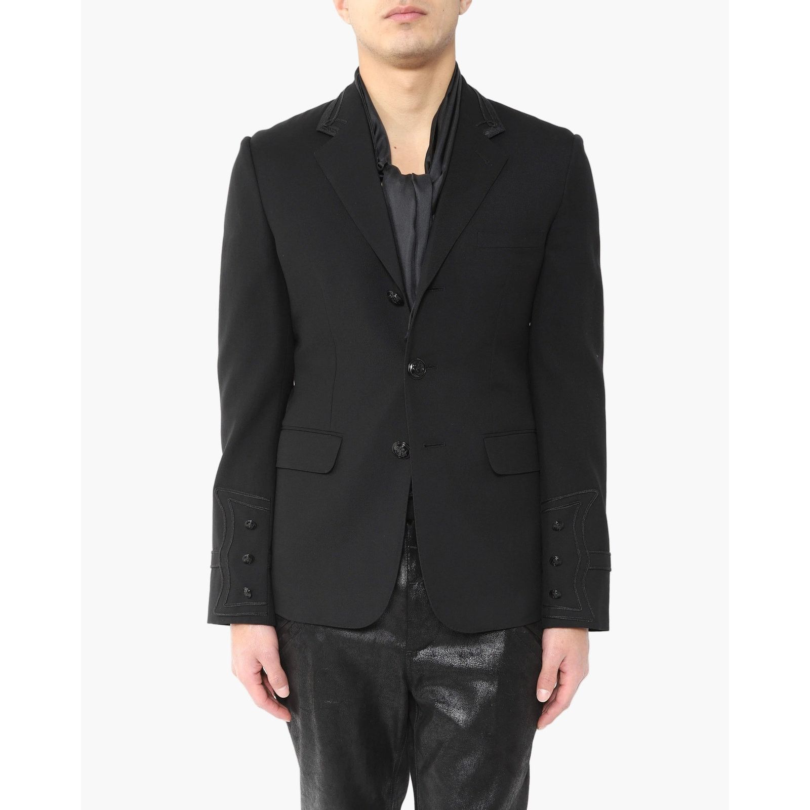 Saint Laurent Paris FW16 Baroque Blazer in Black Wool Size 48R - 9 Thumbnail