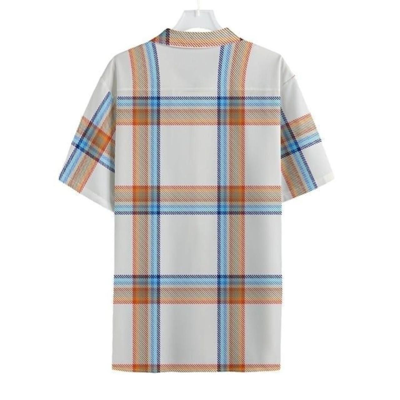 Other Men's Plaid Cuban Collar Retro Summer Shirt Orange/Blue NWT Size US XXL / EU 58 / 5 - 2 Thumbnail