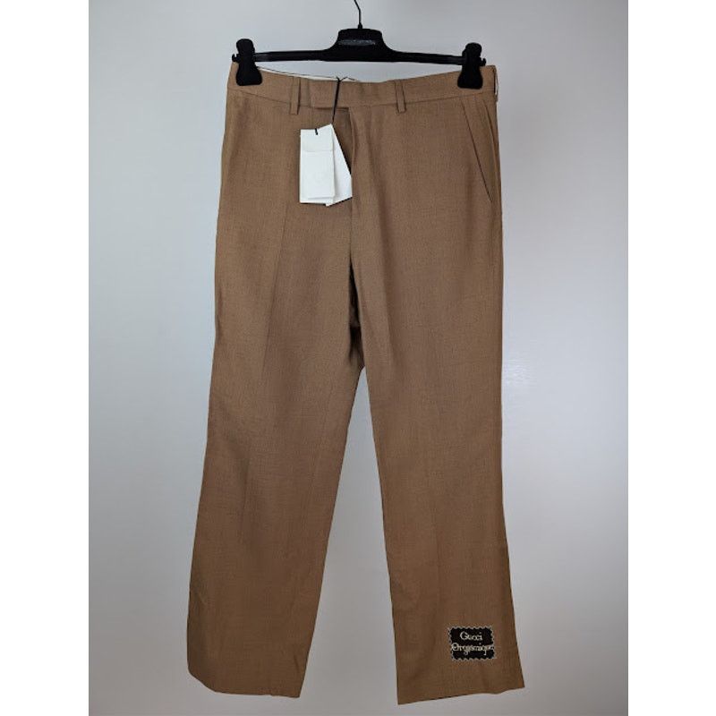 Gucci o1rshd1 Tailored Crepe Trousers Pant in Brown / Camel Size US 32 / EU 48 - 9 Thumbnail